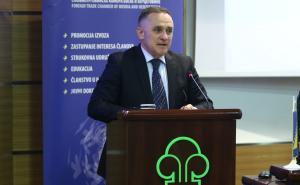 Foto: Dženan Kriještorac / Radiosarajevo.ba / Detalj sa press konferencije u Vanjskotrgovinskoj komori BiH