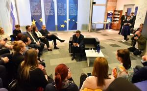Foto: Admir Kuburović / Radiosarajevo.ba / Predsjednik Republike Slovenije Borut Pahor svoj boravak u Sarajevu iskoristio je za susret s mladim