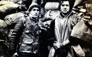 Foto: Fuad Fočo / Bernard-Henri Levy na prvoj liniji odbrane Sarajeva u decembru 1994. godine