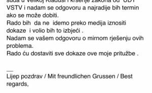 Foto: Žurnal / Mailovi koje je Alešević slao predsjedniku VSTV-a