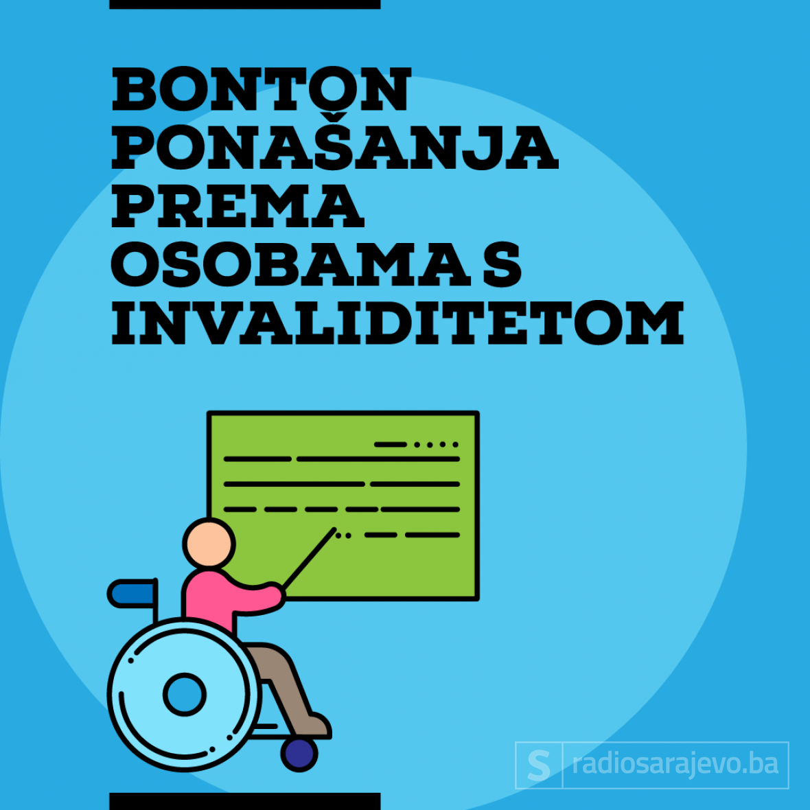 Ilustracija: Azra Kadić, Radiosarajevo.ba /BOnton ponašanja prema osobama s invalididtetom 
