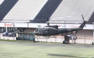 Foto: Dženan Kriještorac / Radiosarajevo.ba / Helikopter Oružanih snaga BiH sa stadiona Koševo otišao po povrijeđenog Spahića