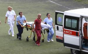 Foto: Dženan Kriještorac / Radiosarajevo.ba / Povrijeđeni Emir Spahić iz bolnice u Trebinju helikopterom OSBiH stigao u Sarajevo