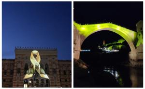 Foto: Udruženje Srce za djecu oboljelu od raka / Sarajevska Vijećnica i Stari most u mostaru 