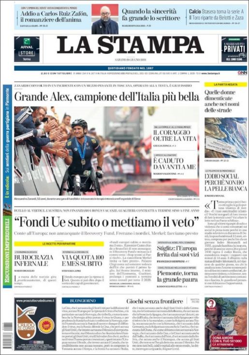 Zanardi na naslovnicama italijanskih novina  - undefined