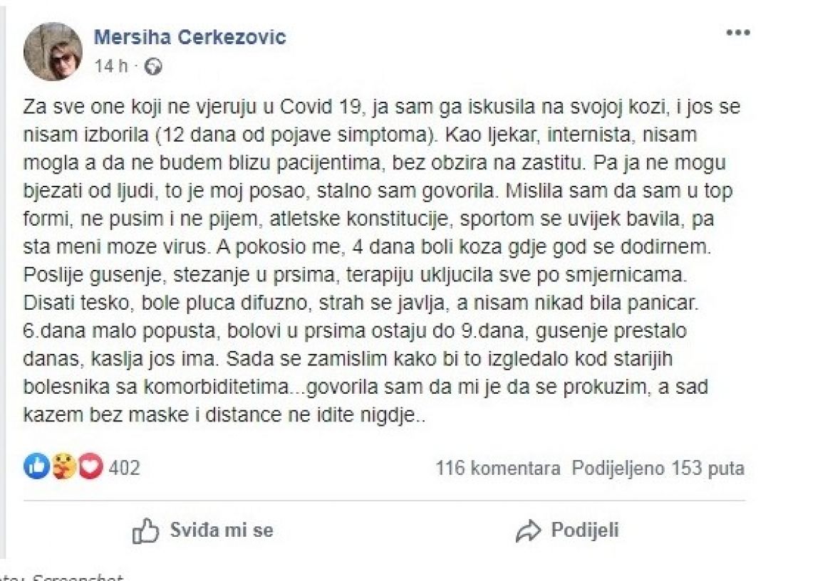 Printscreen/Ispovijest doktorice Mersihe Čerkezović