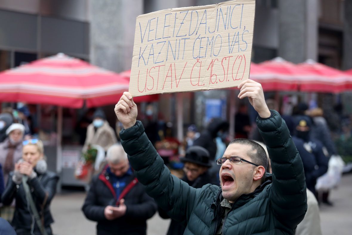 Foto: Anadolija/S protesta u glavnom gradu Hrvatske 