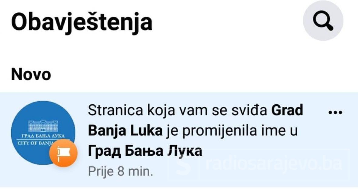 Facebook stranica Grad Banja Luka  - undefined