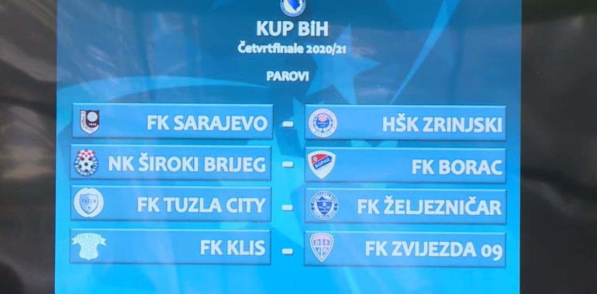 Parovi četvrtfinala Kupa BiH - undefined