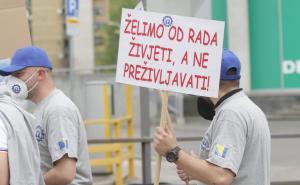Foto: Dž. K. / Radiosarajevo.ba / Protest Sindikata metalaca