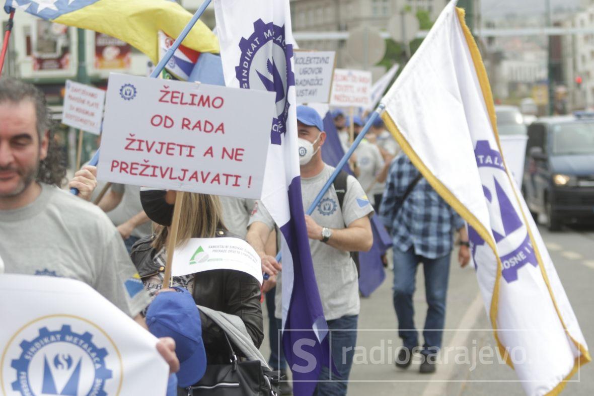 Foto: Dž. K. / Radiosarajevo.ba/Protest Sindikata metalaca