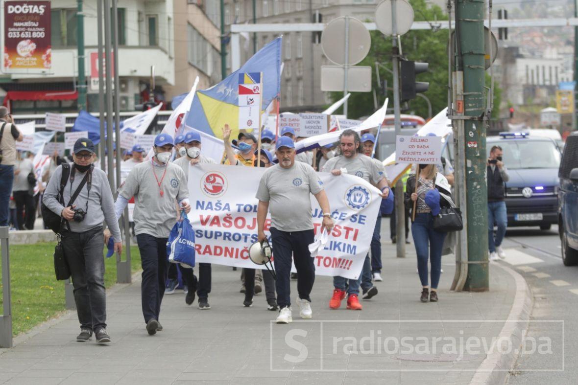 Foto: Dž. K. / Radiosarajevo.ba/Protest Sindikata metalaca