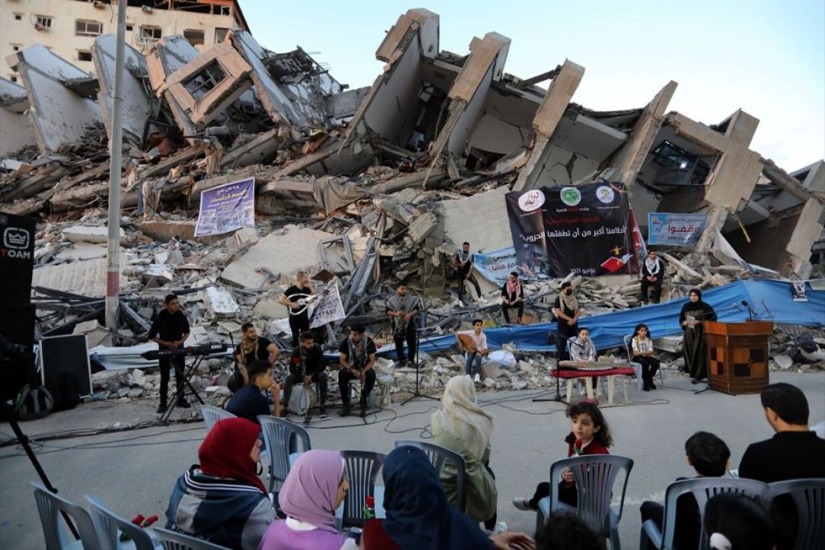 Koncert u Gazi na ruševinama zgrada - undefined