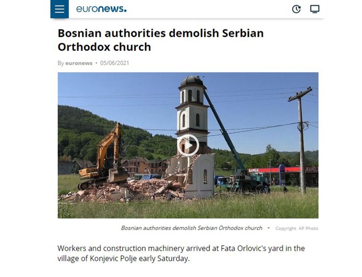 Euronews o uklanjanju crkve - undefined