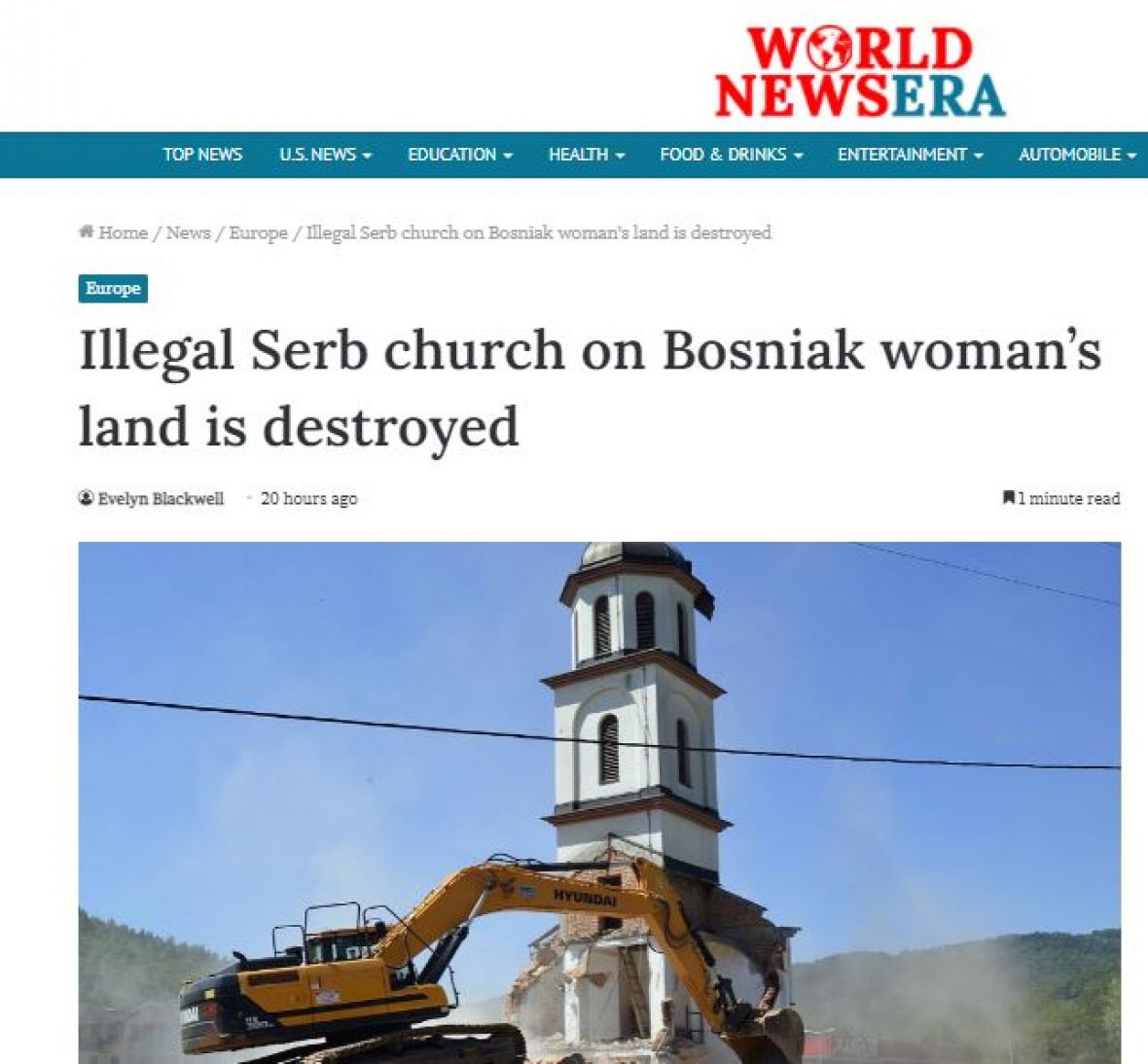Svjetski mediji pišu o rušenju crkve u dvorištu nane Fate - undefined