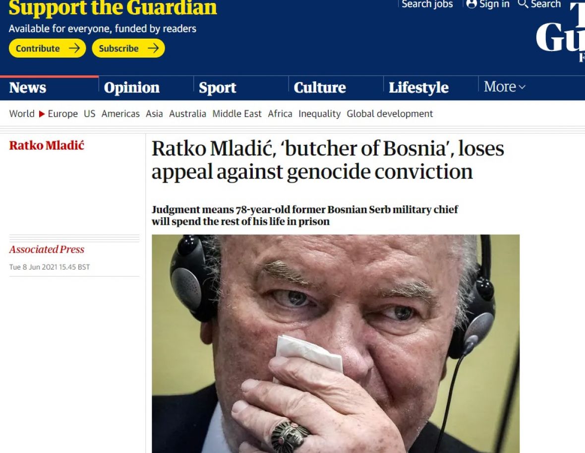 The Guardian o konačnoj presudi  - undefined