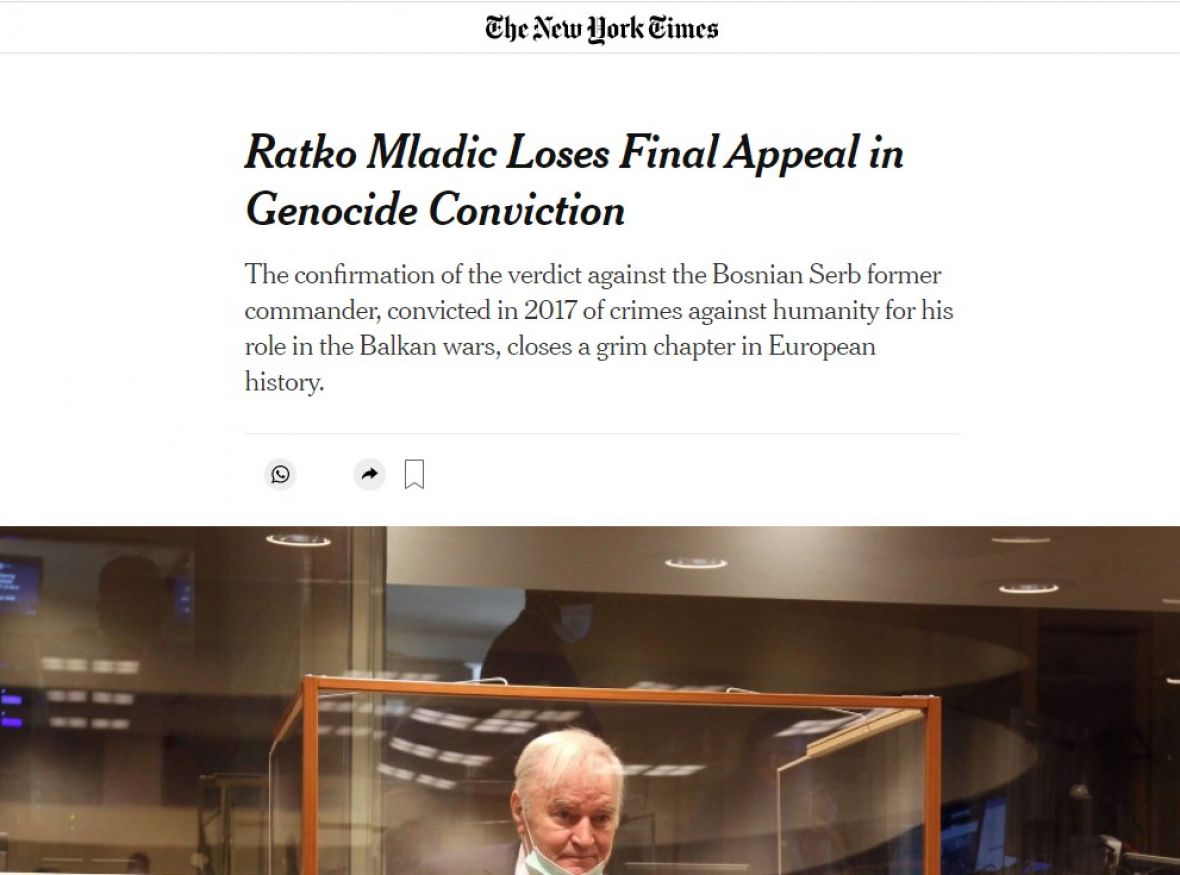 The New York Times o krvniku Ratku Mladiću - undefined