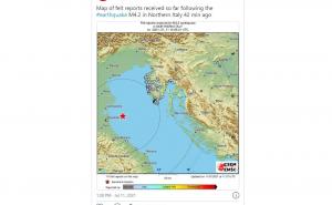 Foto: Twitter / Potresi u sjevernom Jadranu
