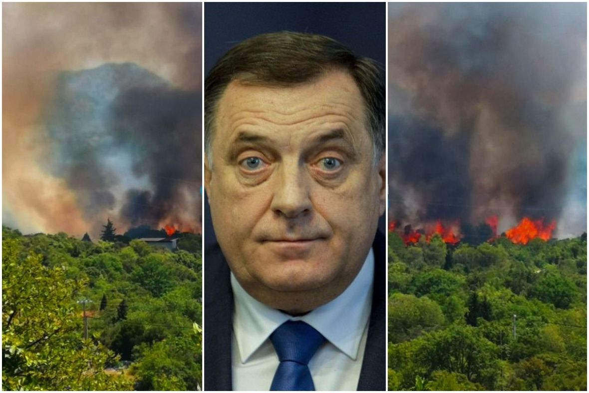 Capljinski portal/Screenshot/Požar u Neumu,Dodik ne želi dati saglasnost za pomoć helikoptera 