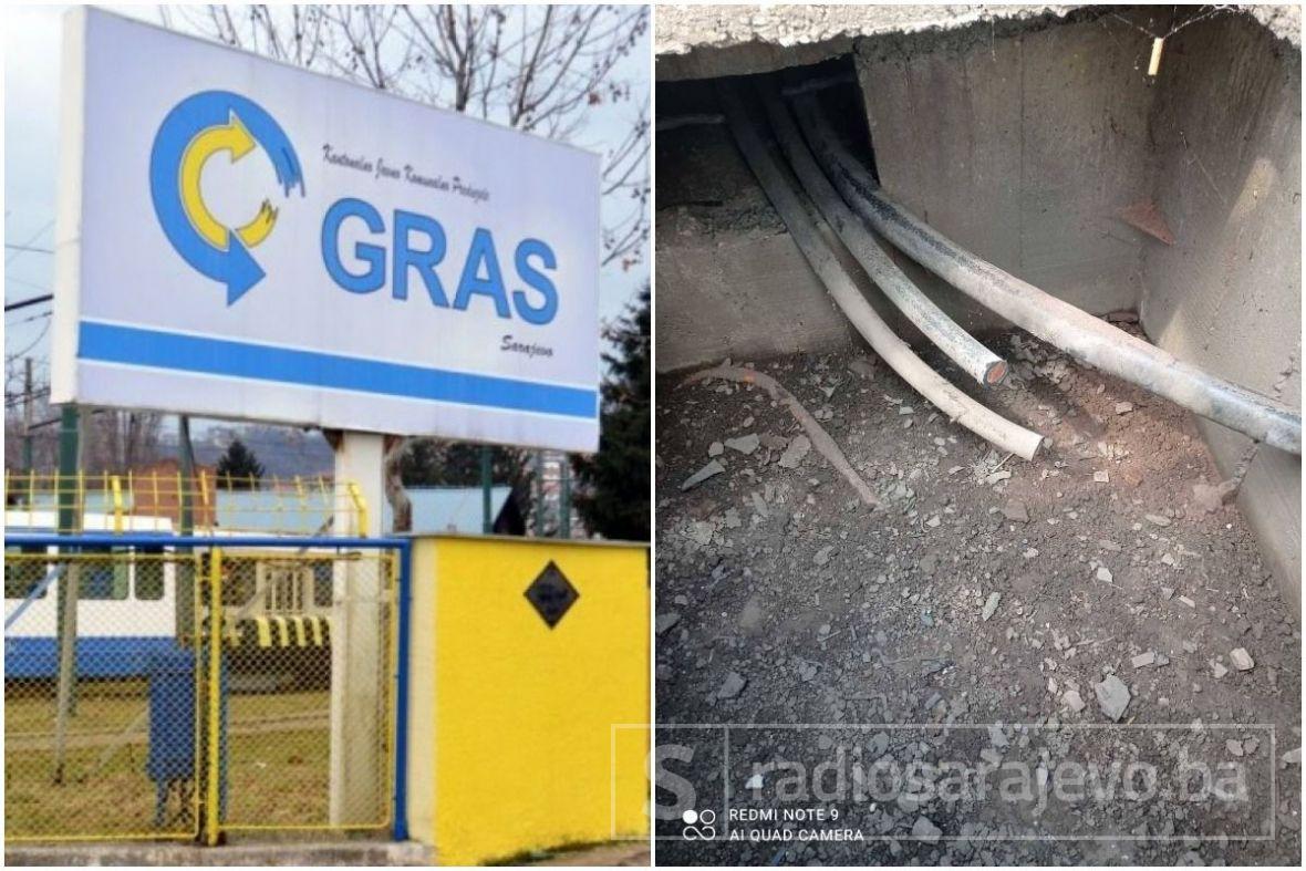 Foto: Radiosarajevo.ba/Ukradeno oko 100 metara napojnog kabla u vlasništvu GRAS-a, šteta oko 12 hiljada KM