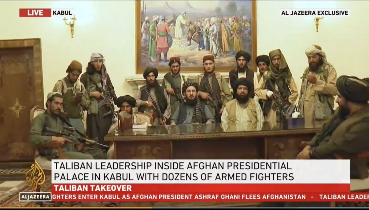 Foto: Twitter/Talibani u Predsjedničkoj palati u Kabulu