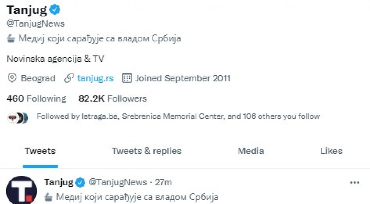 Twitter označio provladine medije u Srbiji - undefined