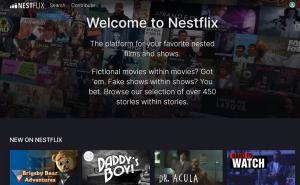 FOTO: Screenshot / Nestflix - platforma koja skuplja druge filmove i emisije koje se nađu unutar drugih filmova