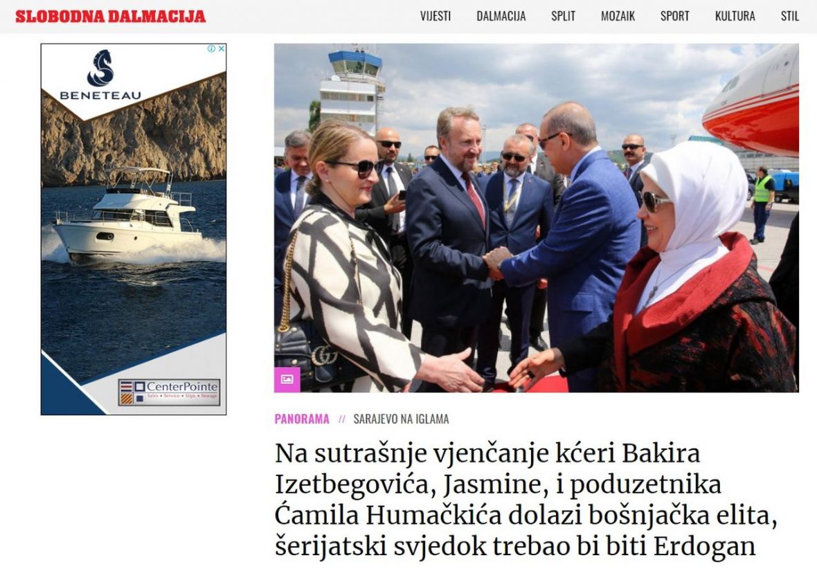 Naslovi u regionalnim medijima o svadbi Jasmine Izetbegović i Ćamila Humačkića - undefined
