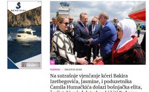 Foto: Printscreen / Naslovi u regionalnim medijima o svadbi Jasmine Izetbegović i Ćamila Humačkića