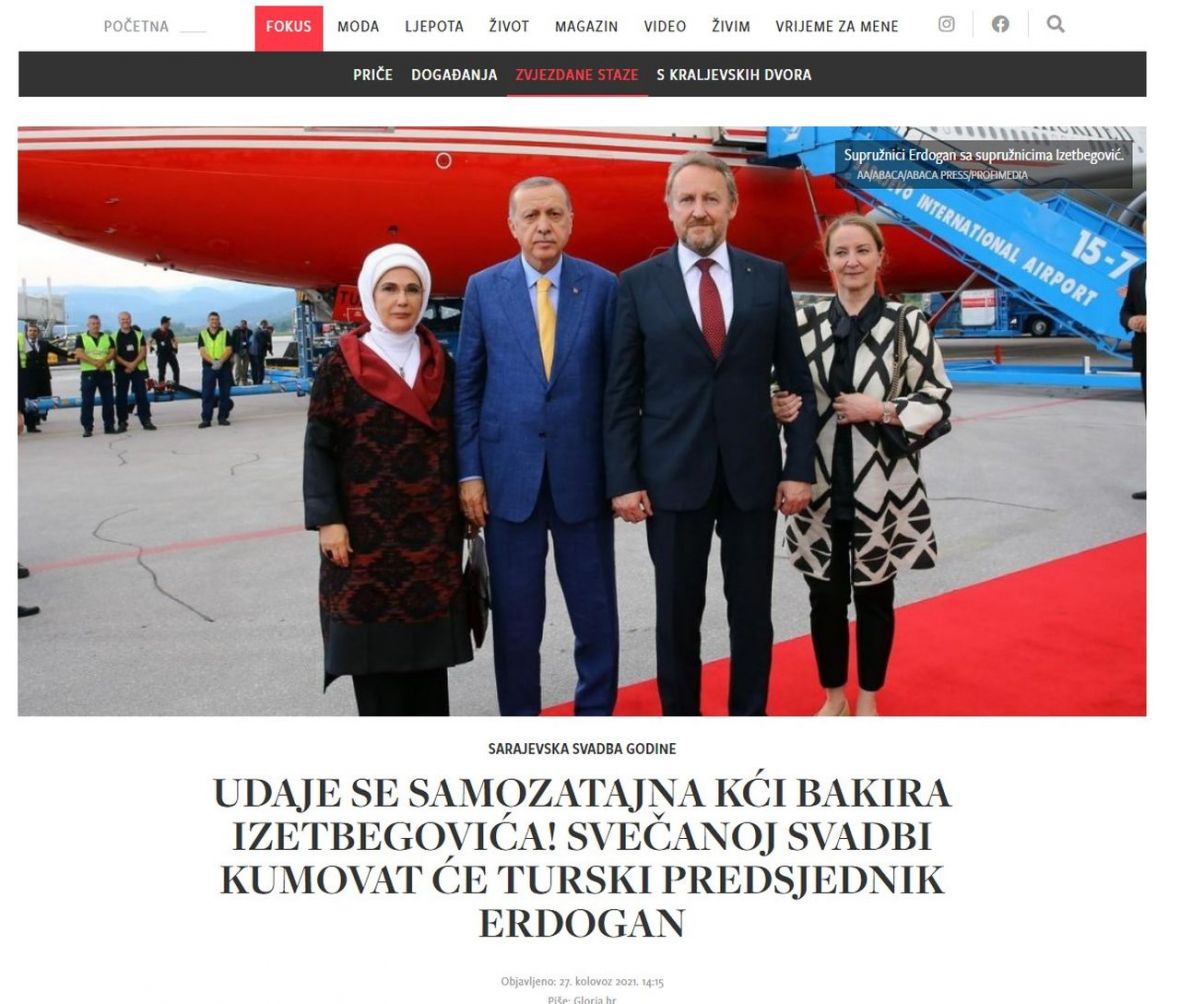 Naslovi u regionalnim medijima o svadbi Jasmine Izetbegović i Ćamila Humačkića - undefined