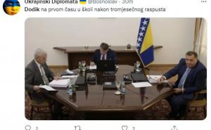 Foto: Twitter / Brojni komentari na Twitteru o Miloradu Dodiku i sjednici Predsjedništva BIH