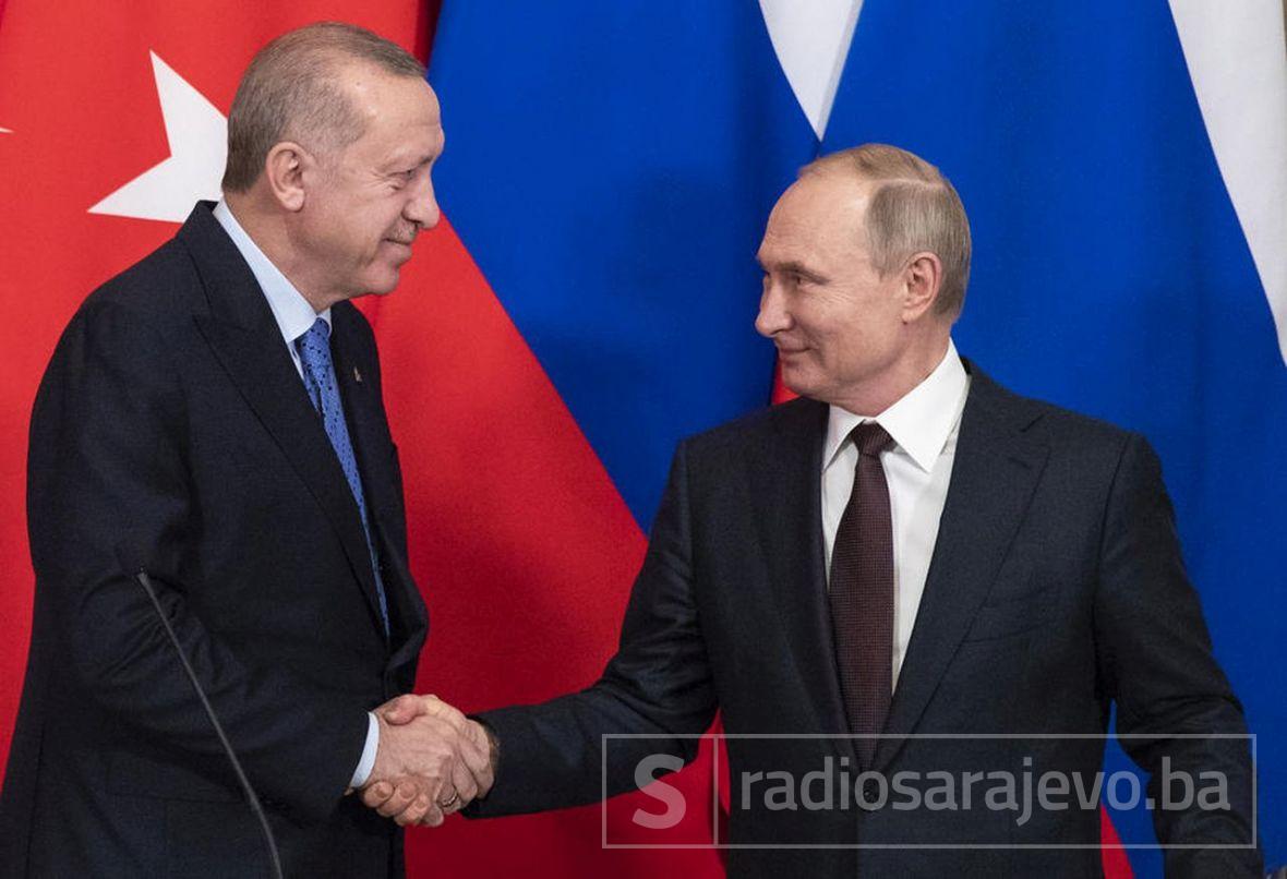 Foto: EPA-EFE/Recep Tayyip Erdogan i Vladimir Putin će se sastati u Sočiju