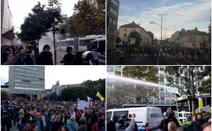 Foto: Twitter / Protesti u Ljubljani: Policija koristila vodeni top
