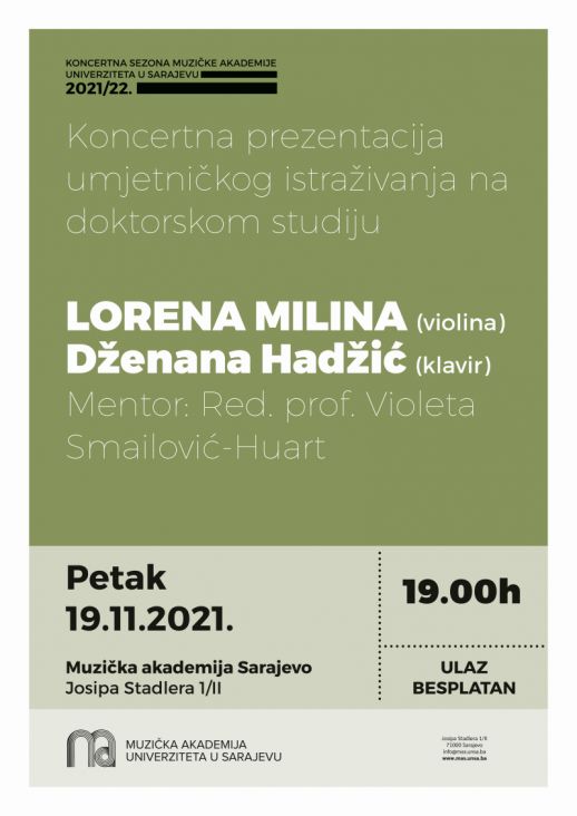 Muzička akademija Sarajevo/Plakat za koncert