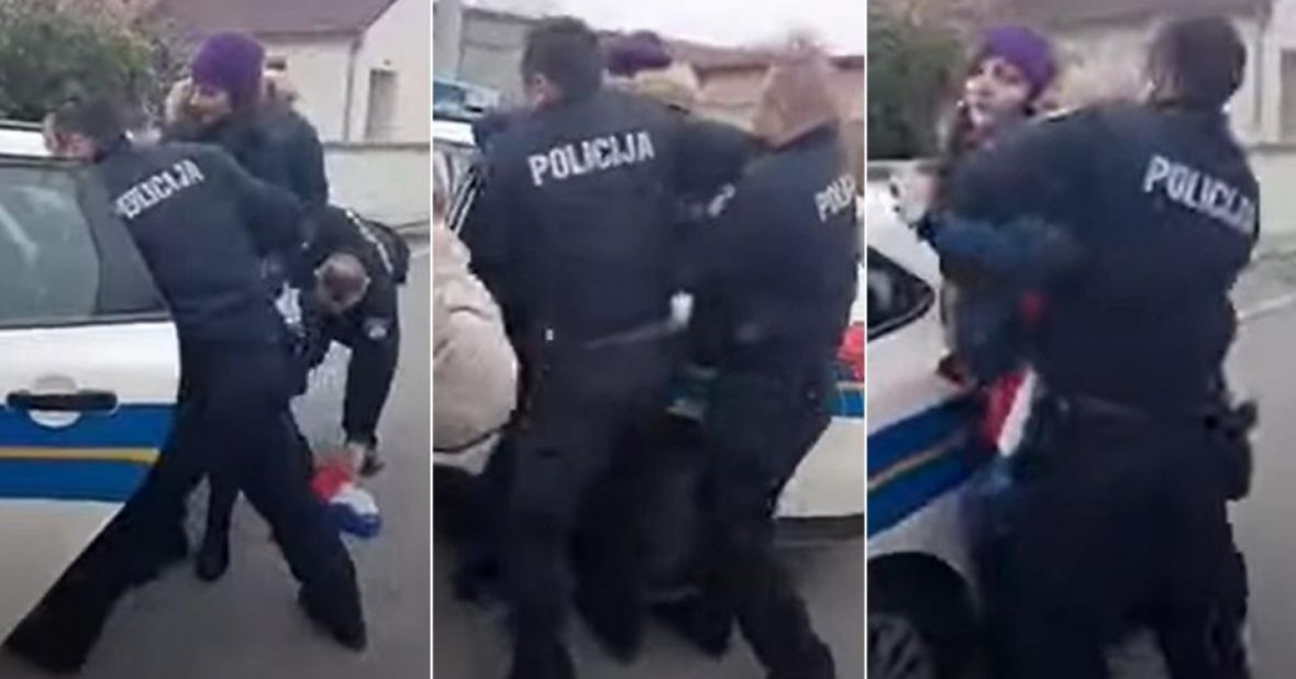 FOTO: Screenshot/Policija u Hrvatskoj privodi učiteljicu jer nije imala COVID potvrdu 