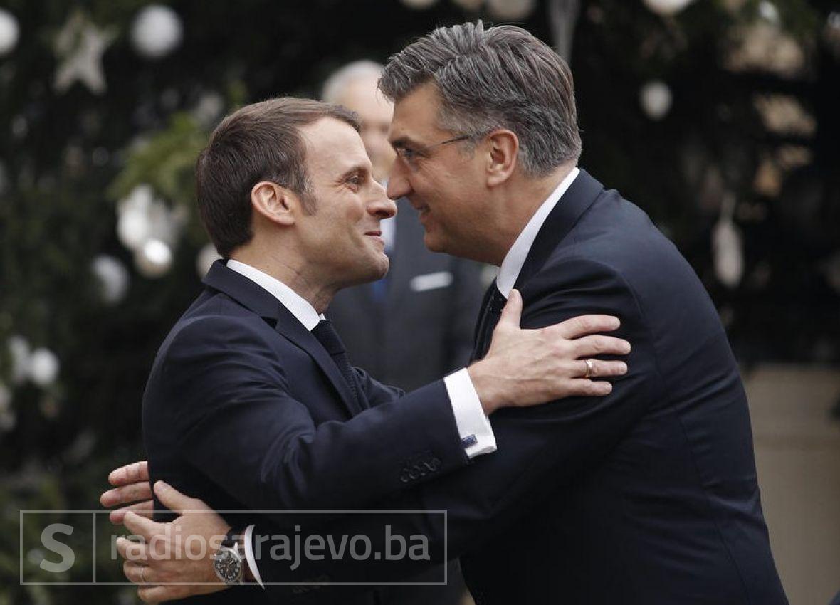 Foto: EPA-EFE/Emmanuel Macron i Andrej Plenković