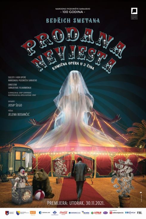 Arhiv NPS/pozorišni Plakat za operu 'Prodana nevjesta' (autor: Anes Šehić), režija: Jelena Bosančić, 2021.