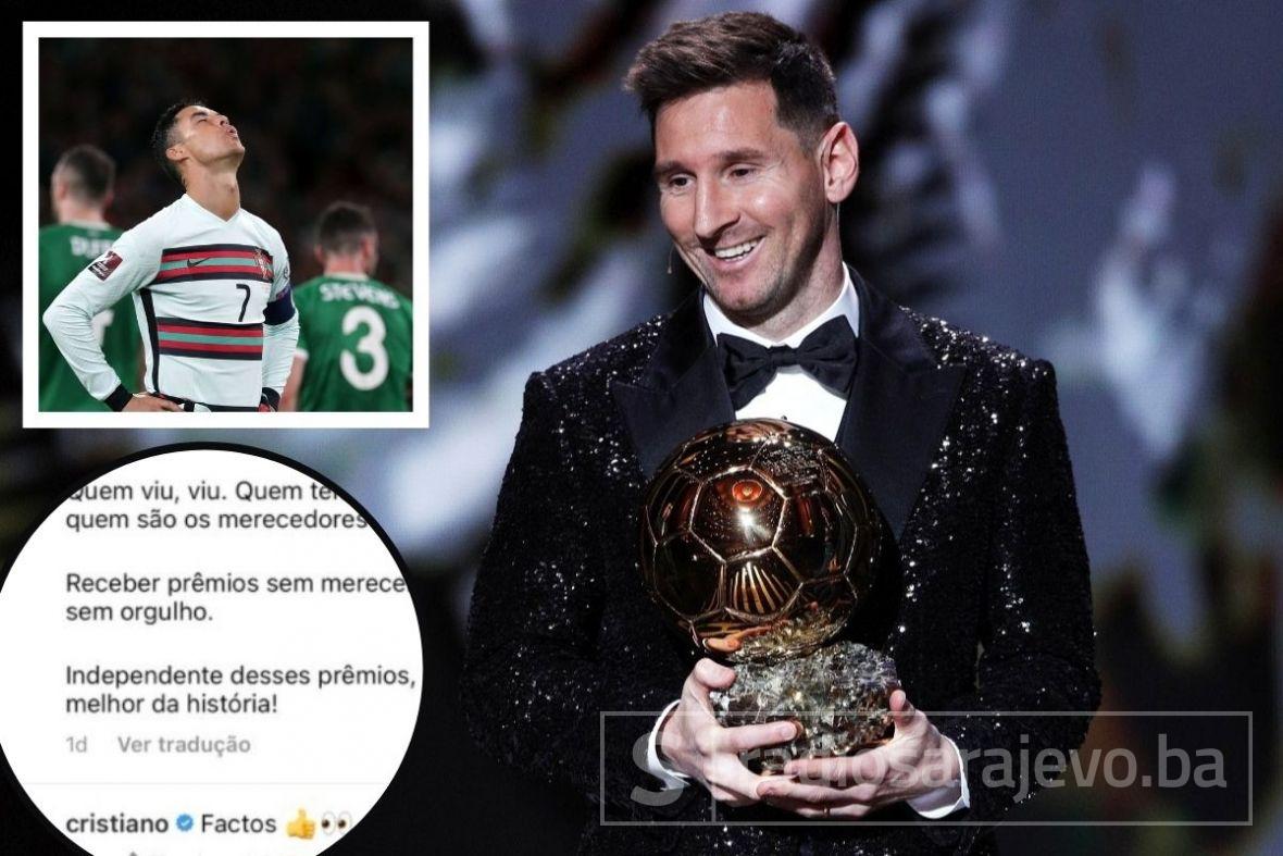 Foto: EPA-EFE/Ronaldo samo jednim komentarom na Messijevu Zlatnu loptu 'zapalio' internet