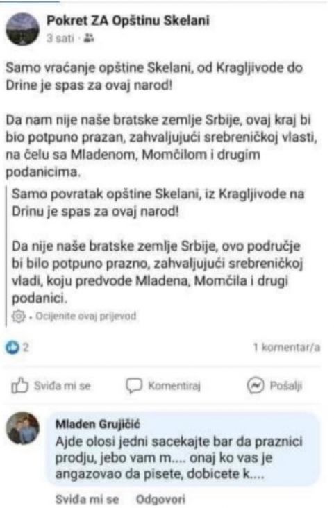 Sramna poruka načelnika Srebrenice za stanare općine Skelani - undefined