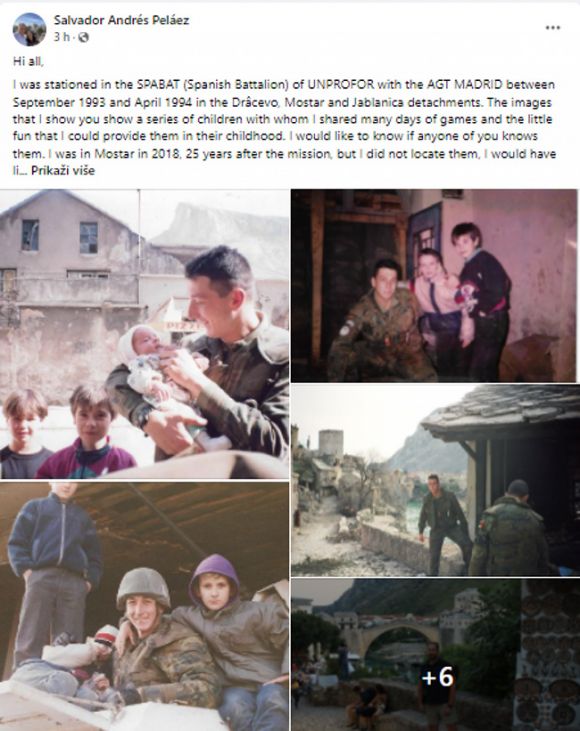 Foto: Privatni album/Salvador Andres Pelaez u Mostaru prije i nakon rata