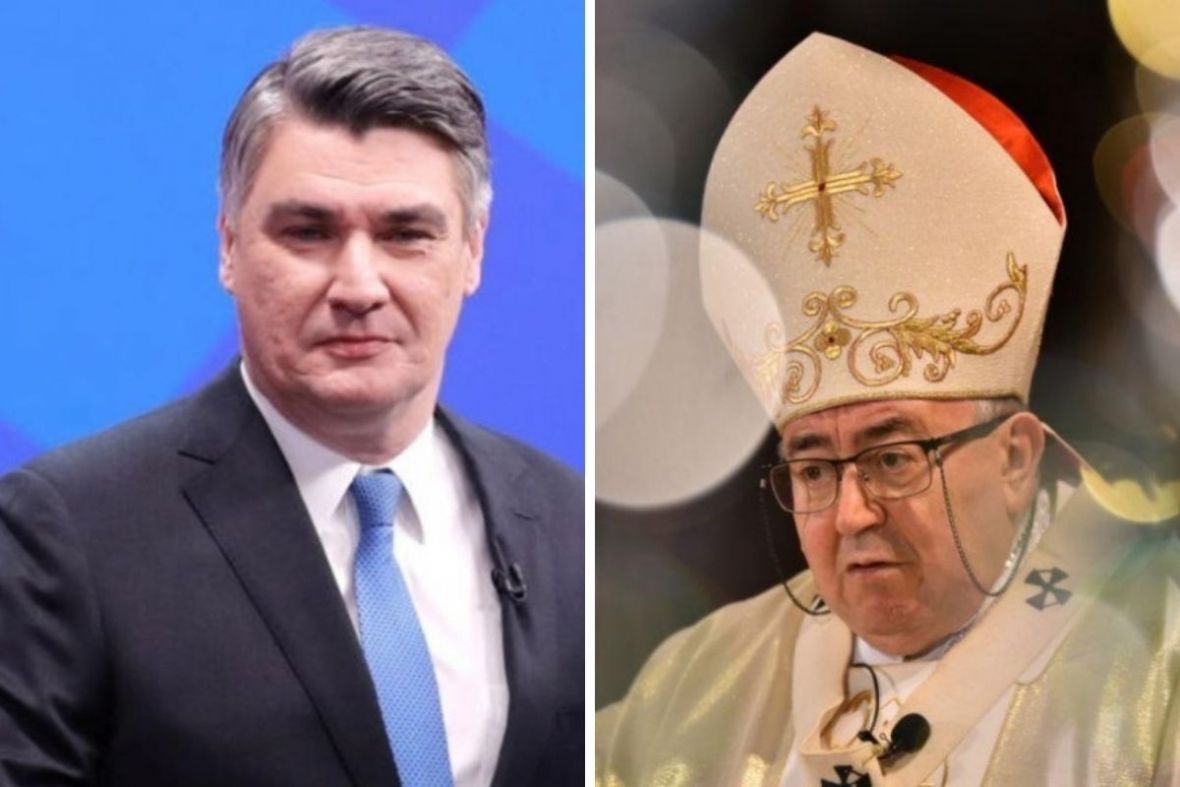 Foto: Kolaž/Zoran Milanović i kardinal Vinko Puljić 
