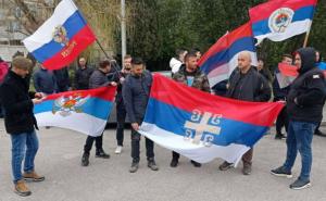 Foto: Trebinje live / Protest podrške Rusiji i u Trebinju