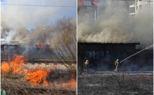 Foto: Dž. K. / Radiosarajevo.ba / Požar zahvatio nisko rastinje i baraku