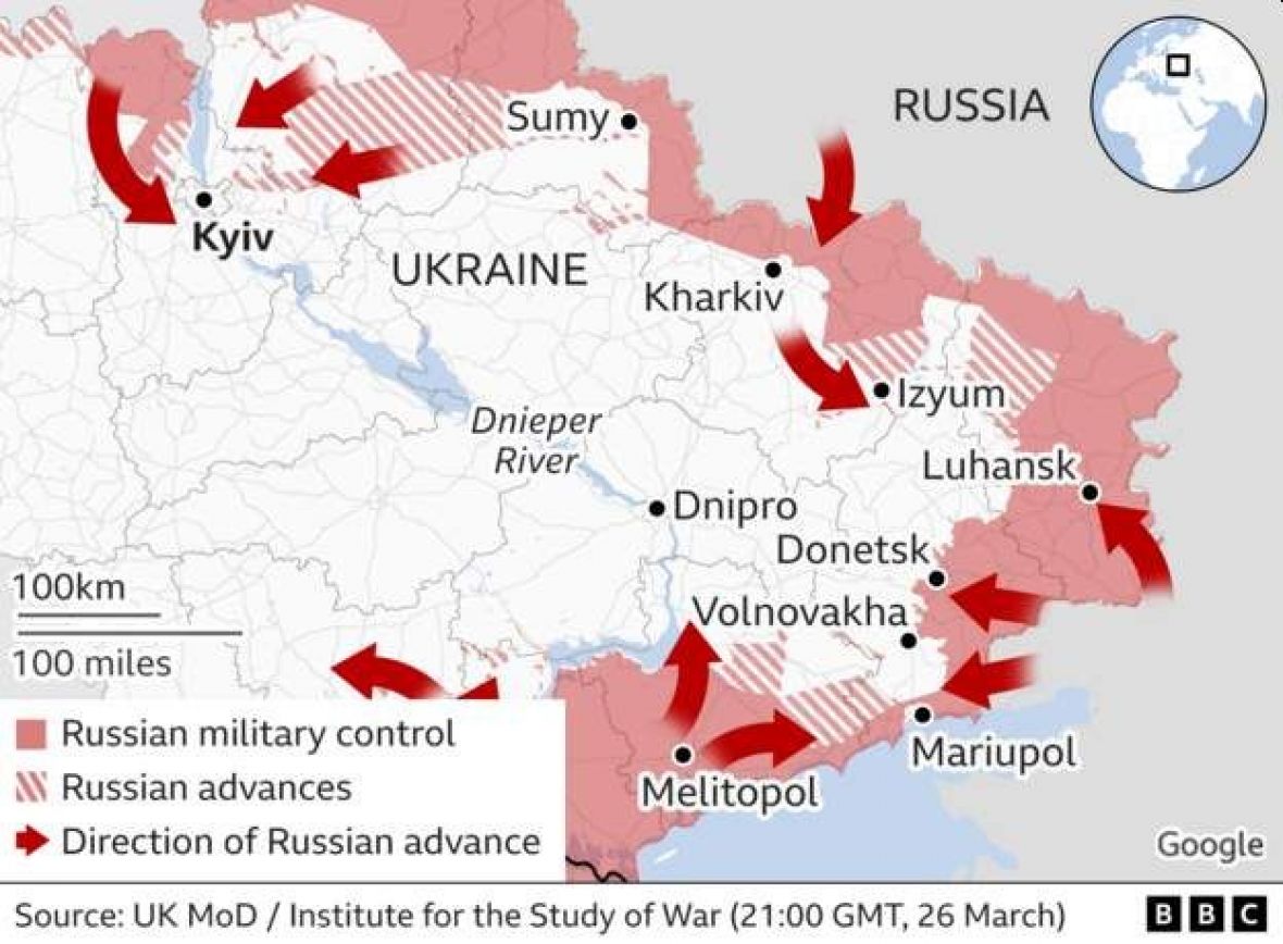 Kretanje ruskih trupa, 26. mart 2022. - undefined