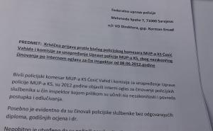 Foto: Radiosarajevo.ba / Memić predao krivičnu prijavu protiv bivšeg komesara MUP-a KS Ćosića