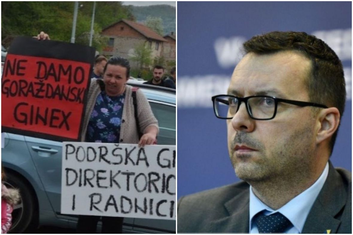 Foto: KolažGoražde press/Radiosarajevo/Džindić pozvao sindikalce Ginexa sutra na sastanak