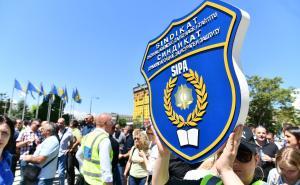 Foto: A. K. / Radiosarajevo.ba / Protest Saveza sindikata policijskih organa u BiH