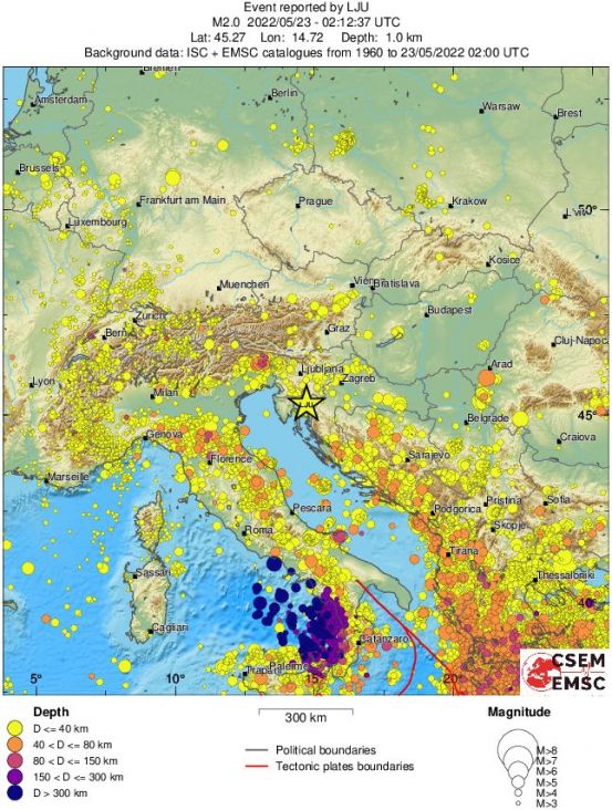 Foto: EMSC/Zemljotres u Hrvatskoj