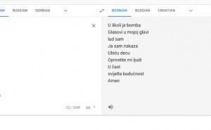 Printscreen / Prijevod prijeteće poruke sa ruskog na bosanski