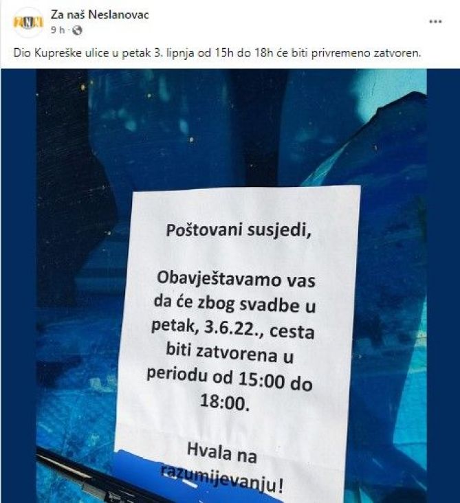 Poruka koju su mladenci ostavili komšijama u Splitu - undefined
